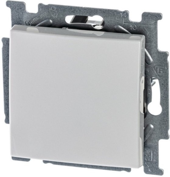 Выключатель 1-клавишный ABB BASIC55, скрытый монтаж, альпийский белый, 2CKA001012A2139 в Санкт-Петербурге