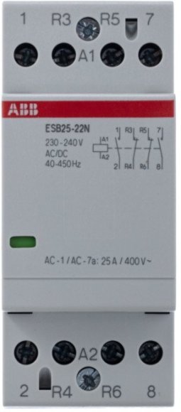 Модульный контактор ABB ESB25 2НО+2НЗ 25А 230В AC/DC, 1SAE231111R0622 в Санкт-Петербурге