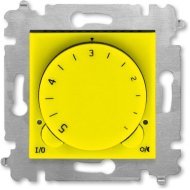 Терморегулятор с поворотной ручкой ABB LEVIT, скрытый монтаж, желтый / дымчатый черный, 2CHH920003A6064