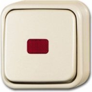 Выключатель 1-клавишный ABB BUSCH-DURO с подсветкой, открытый монтаж, слоновая кость, 2CKA001052A0133