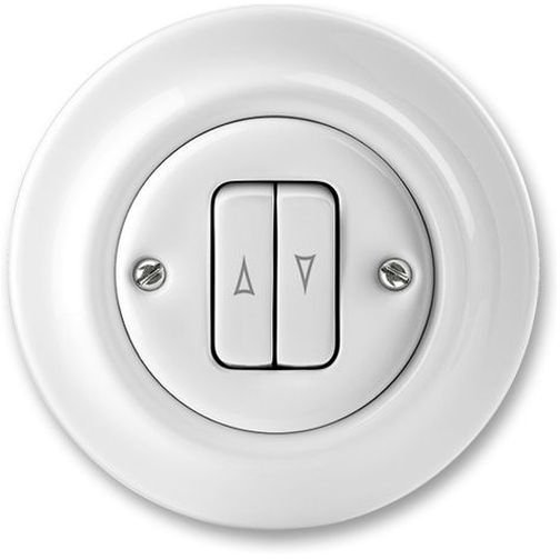 Выключатель для жалюзи 2-клавишный ABB DECENTO, скрытый монтаж, белый фарфор, 2CHK598834C4300 в Санкт-Петербурге