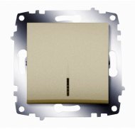 Выключатель 1-клавишный ABB COSMO с подсветкой, скрытый монтаж, титан, 619-011400-201