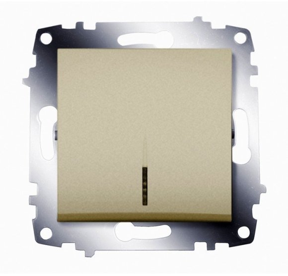 Выключатель 1-клавишный ABB COSMO с подсветкой, скрытый монтаж, титан, 619-011400-201 в Санкт-Петербурге