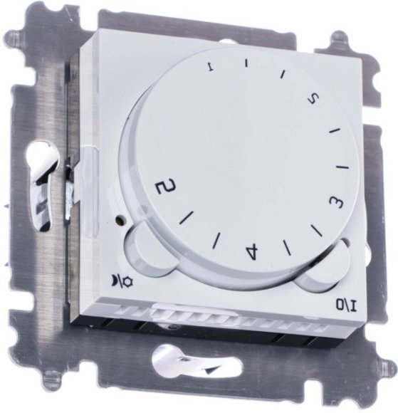 Терморегулятор с поворотной ручкой ABB LEVIT, скрытый монтаж, серый / белый, 2CHH920003A6016 в Санкт-Петербурге