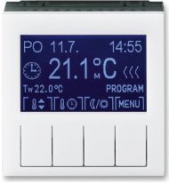 Терморегулятор универсальный программируемый ABB LEVIT, с дисплеем, белый / дымчатый черный, 2CHH911031A4062