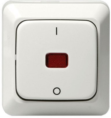 Выключатель 1-клавишный ABB JUSSI с подсветкой, открытый монтаж, белый, 2TKA000137G1 в Санкт-Петербурге