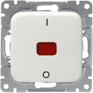Выключатель 1-клавишный ABB JUSSI с подсветкой, скрытый монтаж, белый, 2TKA000143G1 в Санкт-Петербурге
