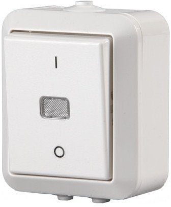 Выключатель 1-клавишный ABB JUSSI, открытый монтаж, белый, 2TKA000138G1 в Санкт-Петербурге