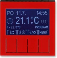 Терморегулятор универсальный программируемый ABB LEVIT, с дисплеем, красный / дымчатый черный, 2CHH911031A4065