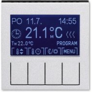 Терморегулятор универсальный программируемый ABB LEVIT, с дисплеем, серебро / дымчатый черный, 2CHH911031A4070