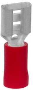 Наконечник каб. 2FER1018P-F, медь лужен./полипропилен, втулка, двойной, красный, 2x1мм2, 18мм, 500 шт. в пачке, 7TCA301140R0385