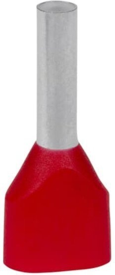 Наконечник каб. 2FER1018P-F, медь лужен./полипропилен, втулка, двойной, красный, 2x1мм2, 18мм, 500 шт. в пачке, 7TCA301140R0385 в Санкт-Петербурге