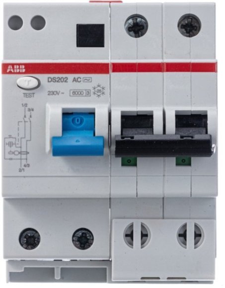 Дифавтомат ABB DS200 2P 10А (B) 6 кА, 30 мА (AC), 2CSR252001R1105 в Санкт-Петербурге