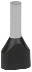 Наконечник каб. 2FER1512P-F, медь лужен./полипропилен, втулка, двойной, черный, 2x1.5мм2, 12мм, 500 шт. в пачке, 7TCA301140R0394