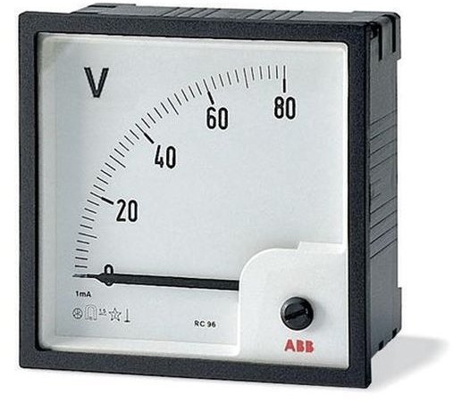 Вольтметр щитовой ABB VLM 100В DC, аналоговый, кл.т. 1,5, 2CSG212130R4001 в Санкт-Петербурге