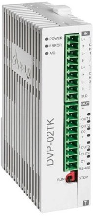 DVP02TKR-S Температурный контроллер серии S, базовый модуль, 2 канала, 16 бит, 4 диск. выхода (реле)