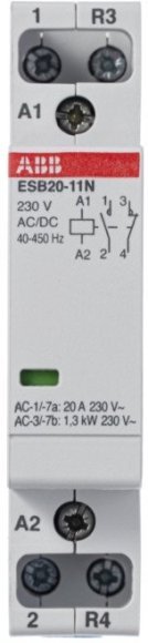Модульный контактор ABB ESB20 1НО+1НЗ 20А 230В AC/DC, 1SBE121111R0611 в Санкт-Петербурге Модульный контактор ABB ESB20 1НО+1НЗ 20А 230В AC/DC, 1SBE121111R0611 в Санкт-Петербурге