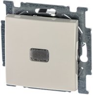 Выключатель 1-клавишный ABB BASIC55 с подсветкой, скрытый монтаж, слоновая кость, 2CKA001012A2156